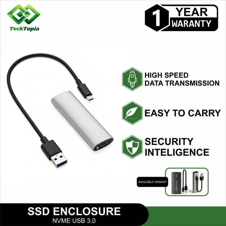 TechTopia Casing SSD NVMe NGFF USB 3.1 Type-C Enclosure Eksternal M.2 SATA & NVMe High Speed